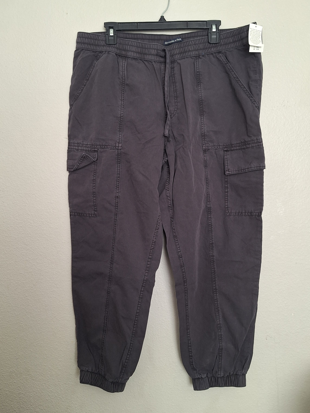Abercrombie & Fitch Charcoal Cargo Jogger Pants Size XL